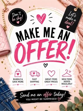 Make Me An Offer! Graphic Sign with Pink Accents